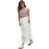 Georgina Lace Paneled Maxi Skirt, White - Skirts - 3