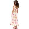 Flora Gathered Hand Drawn Floral Print Dress, Ecru - Dresses - 3