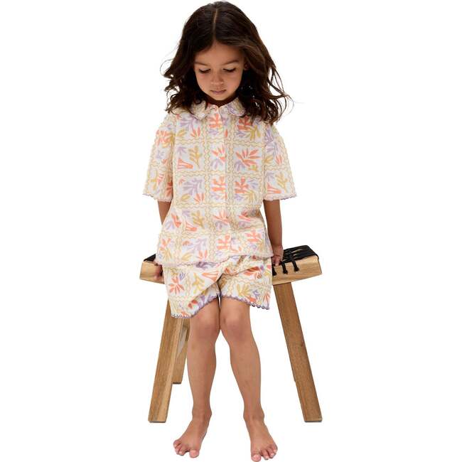 Gilly Scalloped Edge Matisse Print Shorts, Multi - Shorts - 4