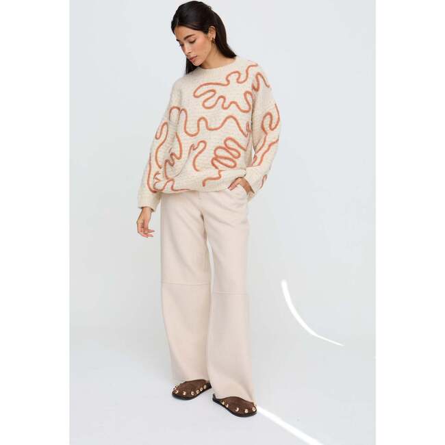 Elton Embroidered Sweater, Neutral - Sweaters - 4