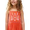 Eina Ladder Insert Embroidered Dress, Orange - Dresses - 3