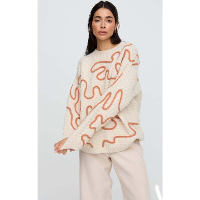 Elton Embroidered Sweater, Neutral - Sweaters - 6