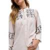 Demi Embroidered Ballon Sleeve Shirt, Cream - Blouses - 4