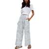 Cherice Wide leg All Over Embroidered Trouser, Cream - Pants - 6 - thumbnail