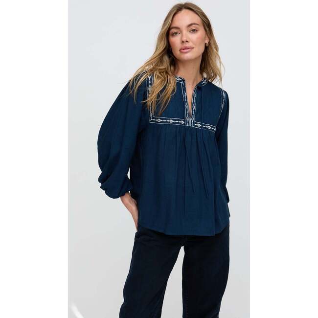 Baez Billowy Sleeve Blouse, Blue