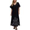 Candy Tabard Embroidered Hem Midi Dress, Black - Dresses - 2