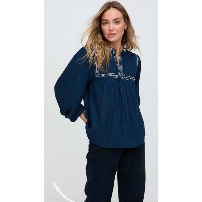 Baez Billowy Sleeve Blouse, Blue