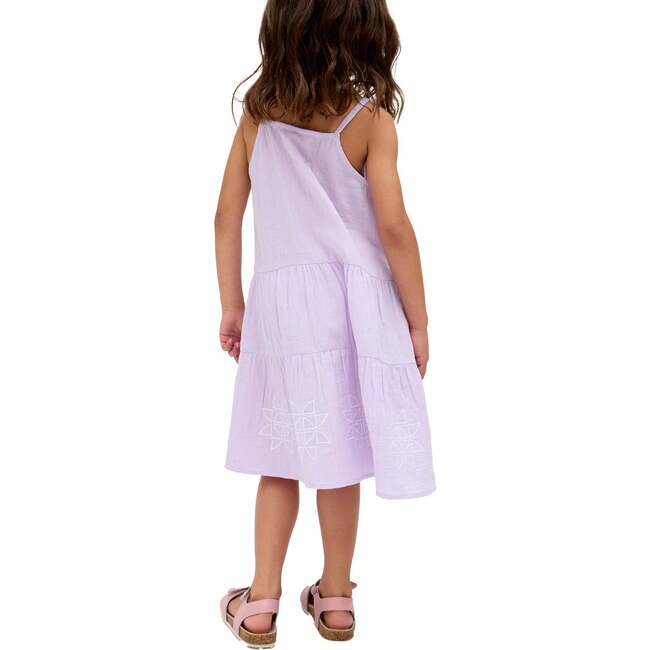 Camilla Tiered Lace Insert Dress, Purple - Dresses - 3