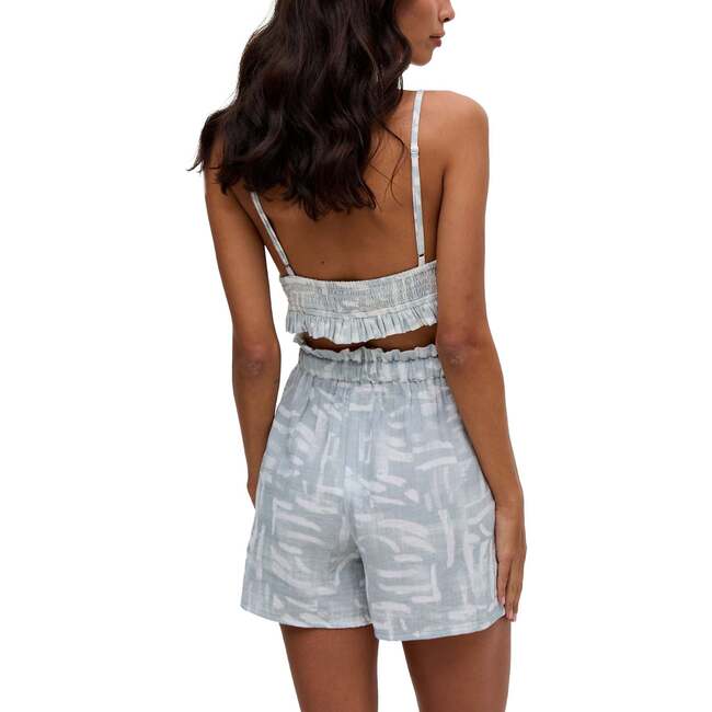 Bonnie A-Line Warhol Print Bralette Top, Sky Blue - Blouses - 4