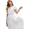 Candice Flutter Sleeve Jacquard Maxi Dress, White - Dresses - 5 - thumbnail