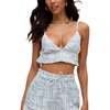 Bonnie A-Line Warhol Print Bralette Top, Sky Blue - Blouses - 6 - thumbnail