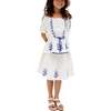 Ally Paneled Waist Embroidered Skirt, White - Skirts - 2