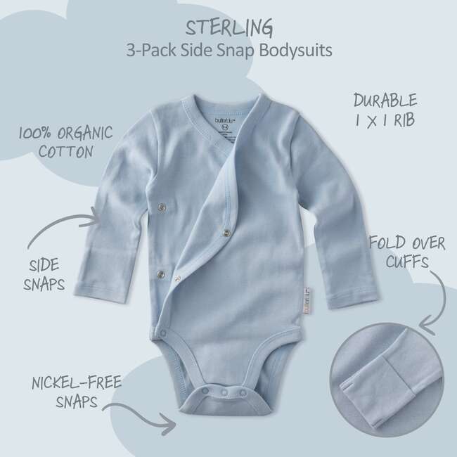 STERLING 3-Pack Side Snap Bodysuit, Terra - Onesies - 3