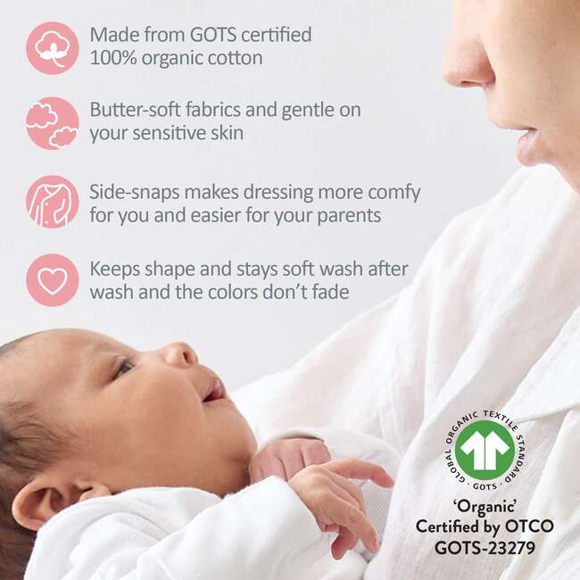 STERLING 3-Pack Side Snap Bodysuit, Sorbet - Onesies - 7