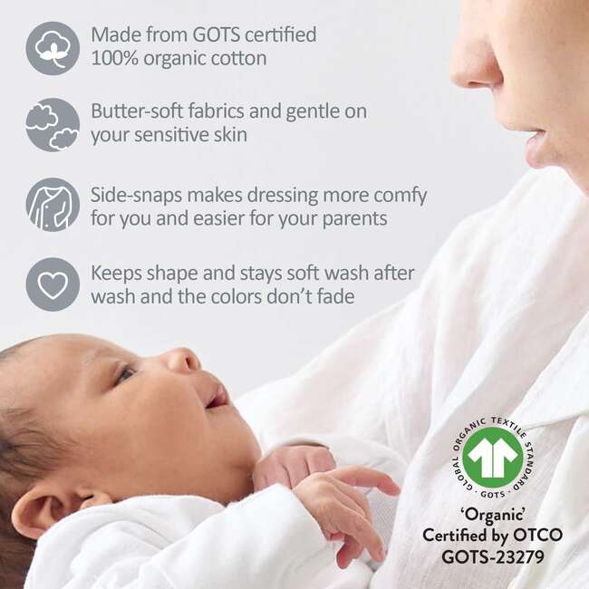 STERLING 3-Pack Side Snap Bodysuit, Gray Twinkle - Onesies - 7