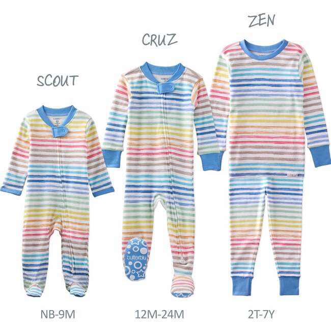 SCOUT Sleep & Play, Sunny Blue Rainbow - Footie Pajamas - 5