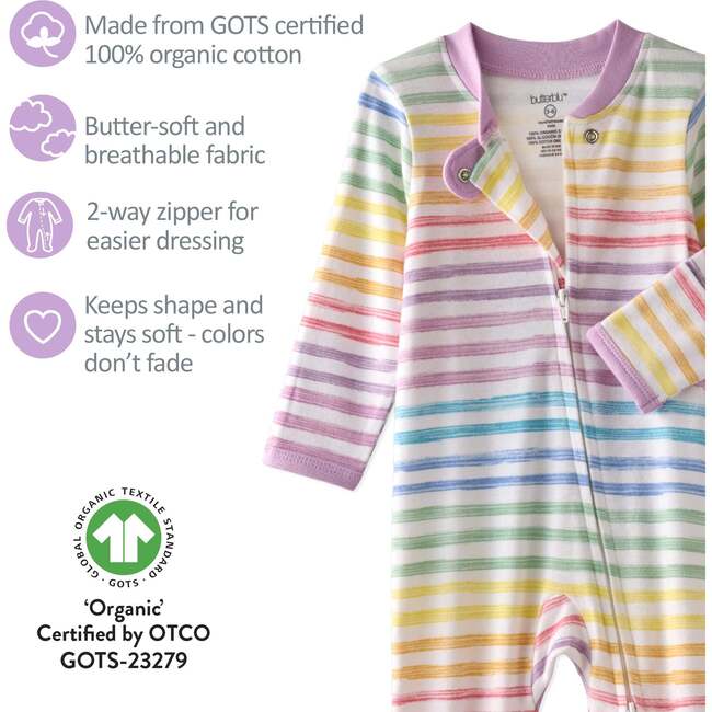 SCOUT Sleep & Play, Sunny Pink Rainbow - Footie Pajamas - 6
