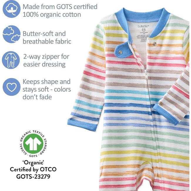 SCOUT Sleep & Play, Sunny Blue Rainbow - Footie Pajamas - 6
