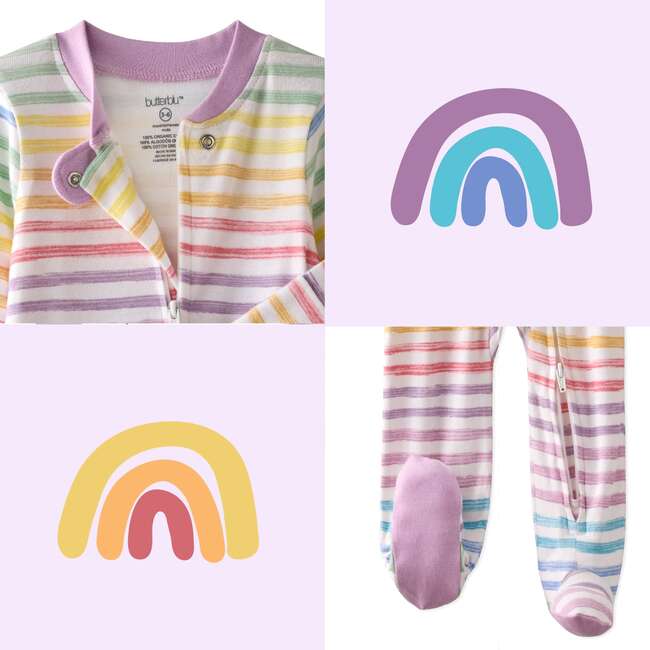 SCOUT Sleep & Play, Sunny Pink Rainbow - Footie Pajamas - 7