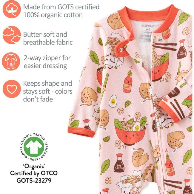 SCOUT Sleep & Play, Pink Dim Sum Fun - Footie Pajamas - 6