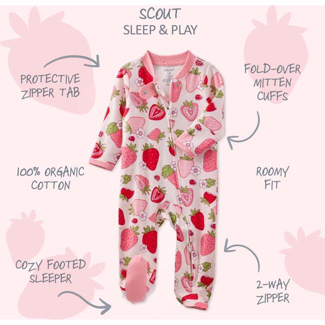 SCOUT Sleep & Play, Berry Best - Footie Pajamas - 4