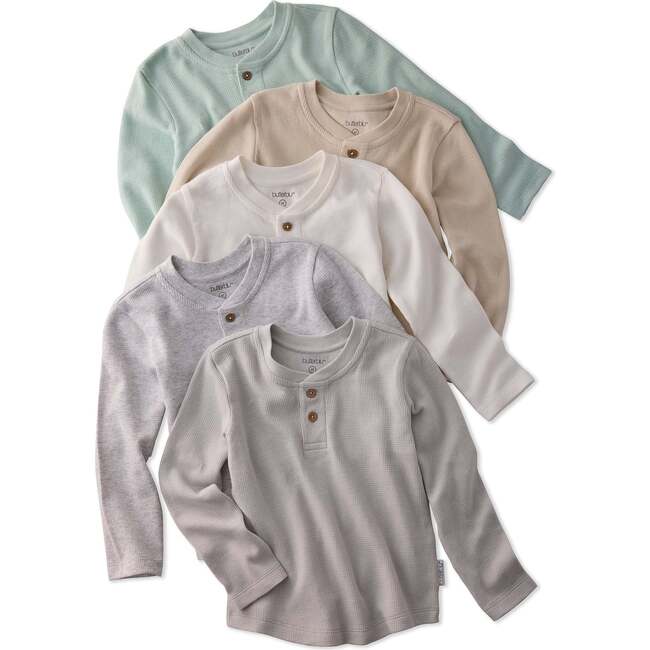 PAYTON 5-Pack Waffle Henleys, Seafoam
