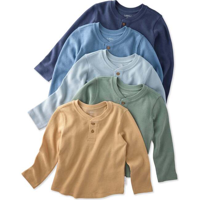 PAYTON 5-Pack Waffle Henleys, Terra