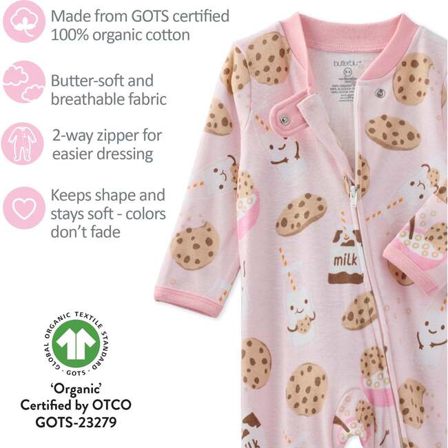 SCOUT Sleep & Play, Pink Milk N Cookies Crew - Footie Pajamas - 6