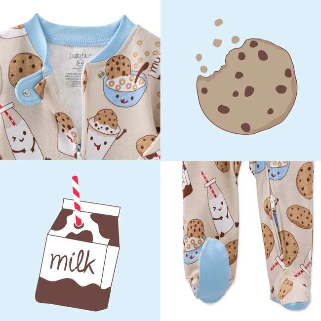 SCOUT Sleep & Play, Milk N Cookie Crew - Footie Pajamas - 7