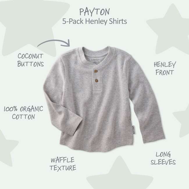 PAYTON 5-Pack Waffle Henleys, Seafoam - Shirts - 3