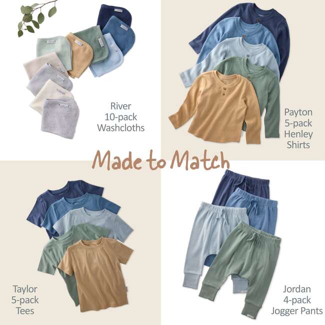 PAYTON 5-Pack Waffle Henleys, Terra - Shirts - 5
