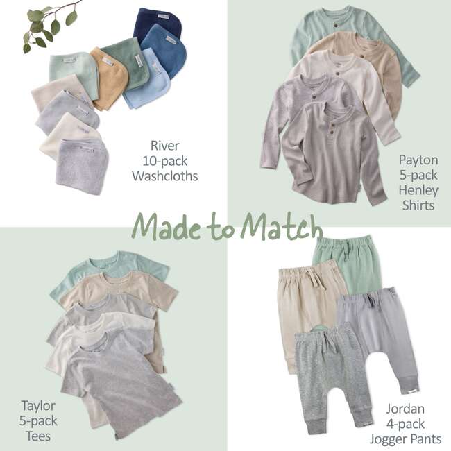 PAYTON 5-Pack Waffle Henleys, Seafoam - Shirts - 5