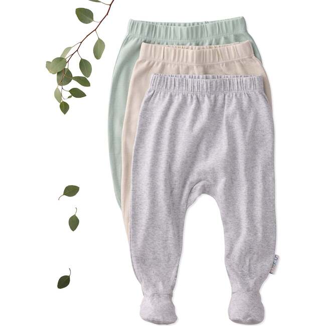 FALLON 3-Pack Footed Pants, Seafoam