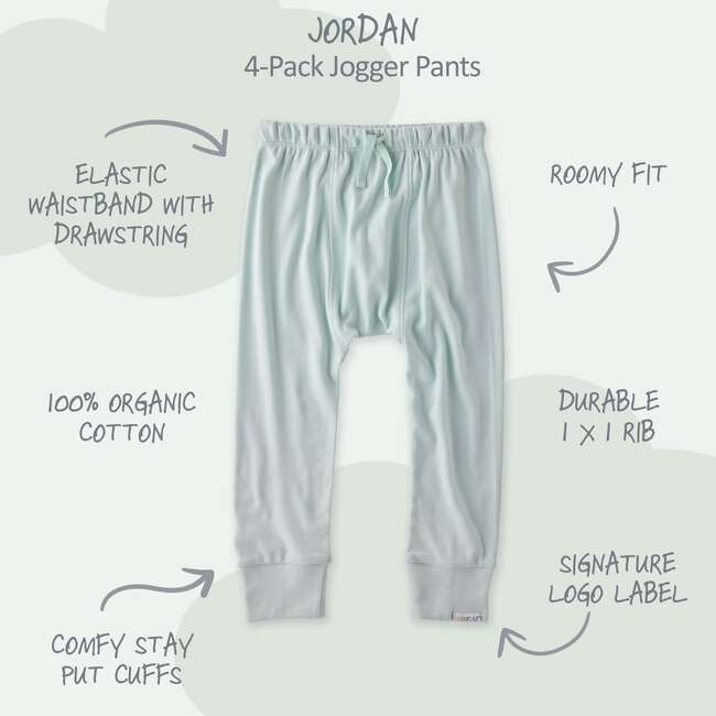 JORDAN 4-Pack Jogger Pants, Seafoam - Pants - 3
