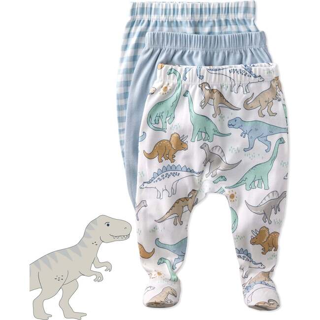 FALLON 3-Pack Footed Pants, Rawr Some Check