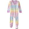 CRUZ Snug Fit Footed Sleeper, Sunny Pink Rainbow - Footie Pajamas - 1 - thumbnail