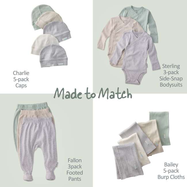 FALLON 3-Pack Footed Pants, Seafoam - Pants - 4