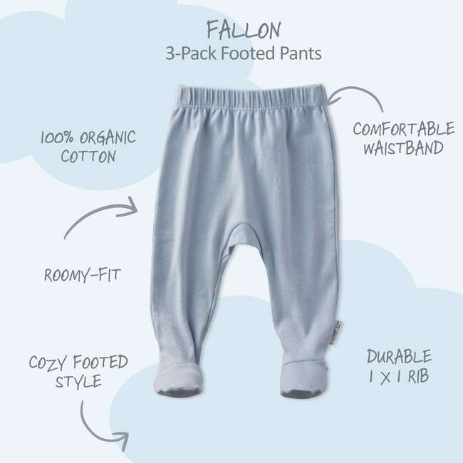 FALLON 3-Pack Footed Pants, Rawr Some Check - Pants - 3
