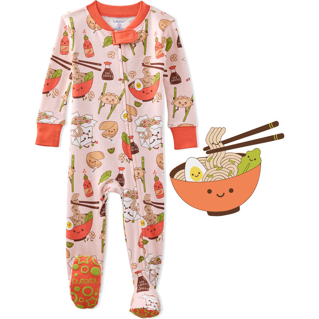 CRUZ Snug Fit Footed Sleeper, Pink Dim Sum Fun