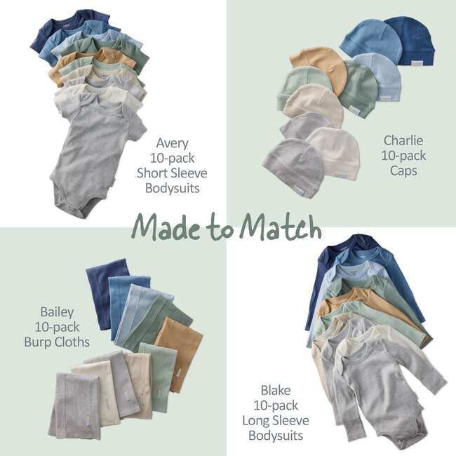 RIVER 10-Pack Washcloths, Seafoam Terra - Washcloths & Hand Towels - 7