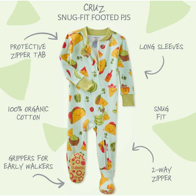 CRUZ Snug Fit Footed Sleeper, Taco 'Bout Cute - Footie Pajamas - 3