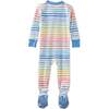 CRUZ Snug Fit Footed Sleeper, Sunny Blue Rainbow - Footie Pajamas - 4