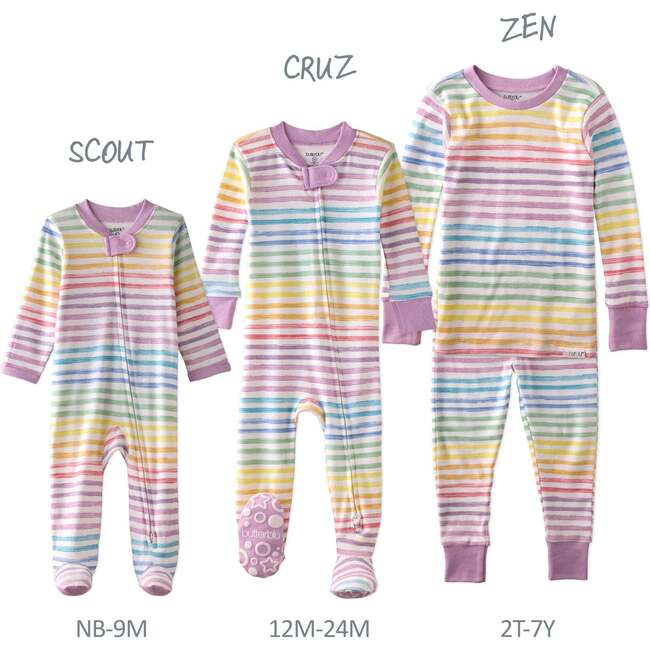 CRUZ Snug Fit Footed Sleeper, Sunny Pink Rainbow - Footie Pajamas - 5