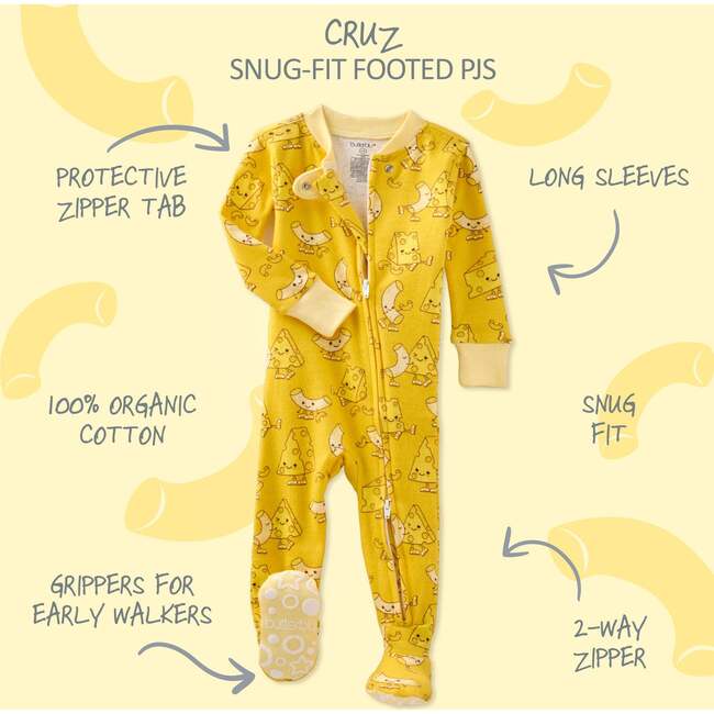 CRUZ Snug Fit Footed Sleeper, Mac to my Cheese - Footie Pajamas - 3