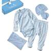 CHECK ME OUT BABY 6-Piece Gift Set, Blue Check - Mixed Apparel Set - 1 - thumbnail
