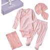 CHECK ME OUT BABY 6-Piece Gift Set, Pink Check - Mixed Apparel Set - 1 - thumbnail