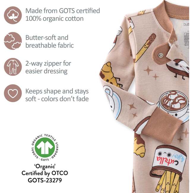 CRUZ Snug Fit Footed Sleeper, Choc Full of Cute - Footie Pajamas - 6