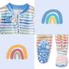CRUZ Snug Fit Footed Sleeper, Sunny Blue Rainbow - Footie Pajamas - 7