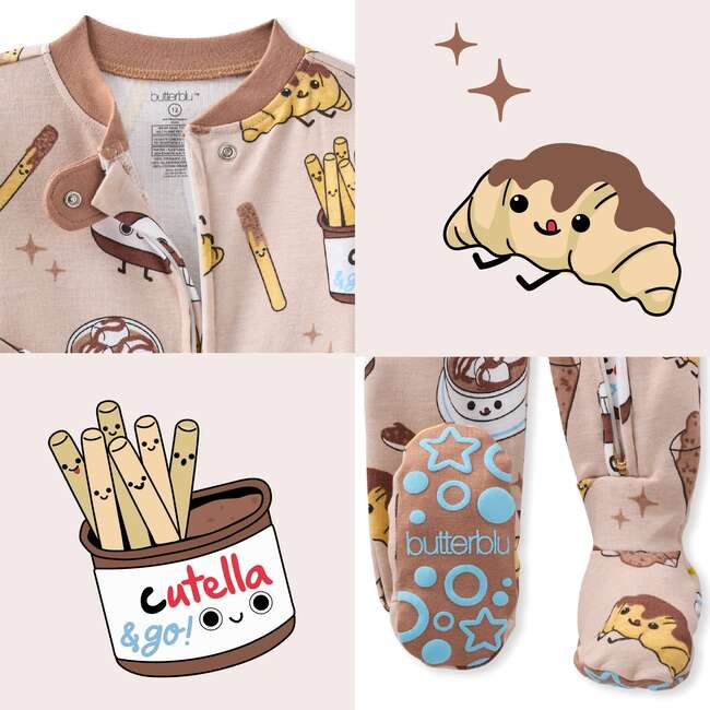 CRUZ Snug Fit Footed Sleeper, Choc Full of Cute - Footie Pajamas - 7