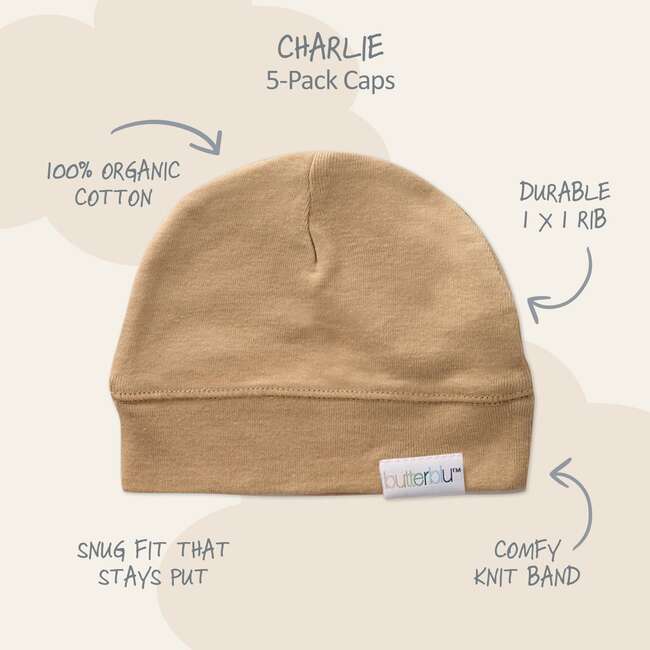 CHARLIE 5-Pack Caps, Terra - Hats - 3